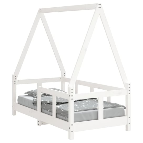 Drewniane łóżko dziecięce Domki białe 145,5x75,5x1 Inna marka