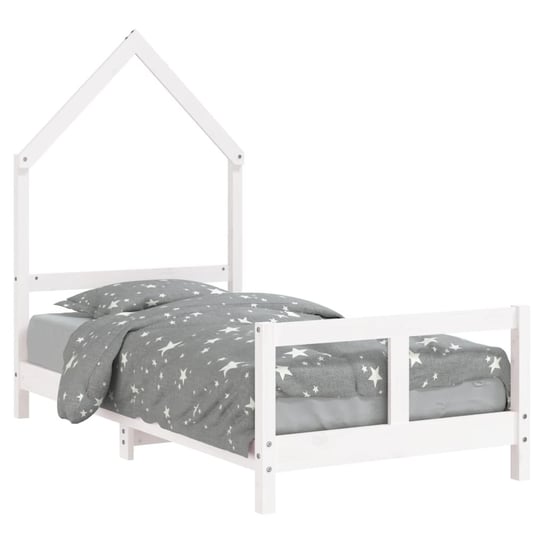 Drewniane łóżko dziecięce Domki - białe, 165,5 x 8 / AAALOE Zakito