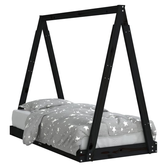 Drewniane łóżko dziecięce tipi, czarne, 149 x 74 x / AAALOE Zakito