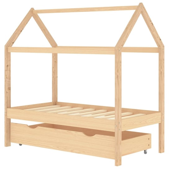Drewniane łóżko dziecięce z szufladą - 146x77x140  / AAALOE Zakito
