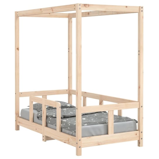 Drewniane łóżko dziecięce z zadaszeniem, 145,5x75, / AAALOE Zakito