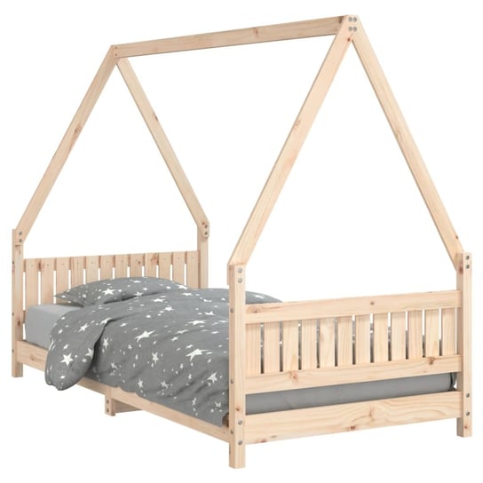 Drewniane łóżko dziecięce z zadaszeniem, lite drew Inna marka