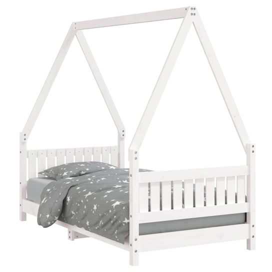 Drewniane łóżko dziecięce zadaszone - białe, 165,5 / AAALOE Zakito