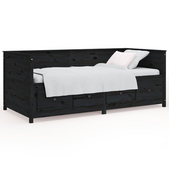 Drewniane łóżko dzienne - 197,5 x 82 x 80 cm, czar Inna marka