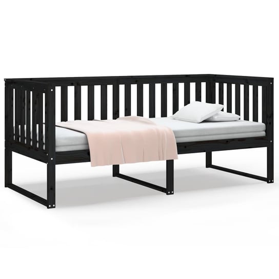 Drewniane łóżko dzienne, 197x96x89,5 cm, czarne Inna marka