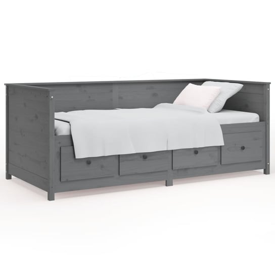 Drewniane łóżko dzienne 207,5x87x80 cm, szare, lit Inna marka