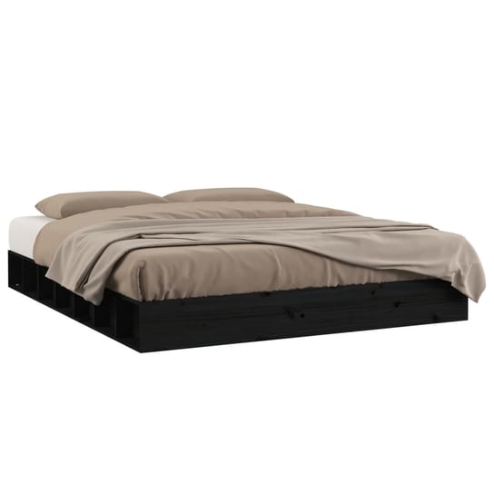 Drewniane łóżko Lite Sosnowe 120x200 cm - Czarne Inna marka
