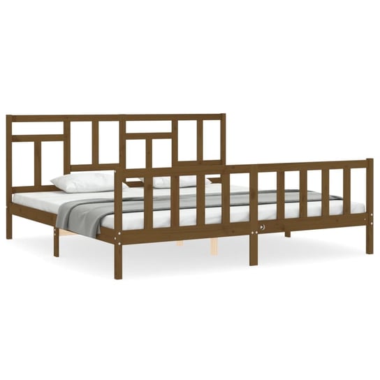 Drewniane łóżko Miodowy Brąz - 205,5 x 205,5 x 100 Inna marka