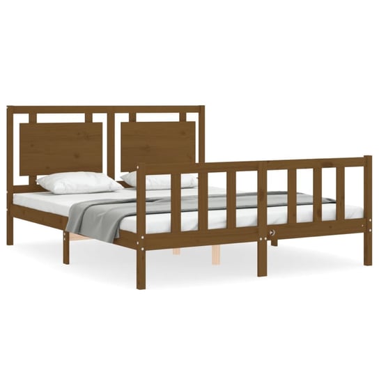 Drewniane łóżko miodowy brąz 205,5x155,5x100 cm Inna marka