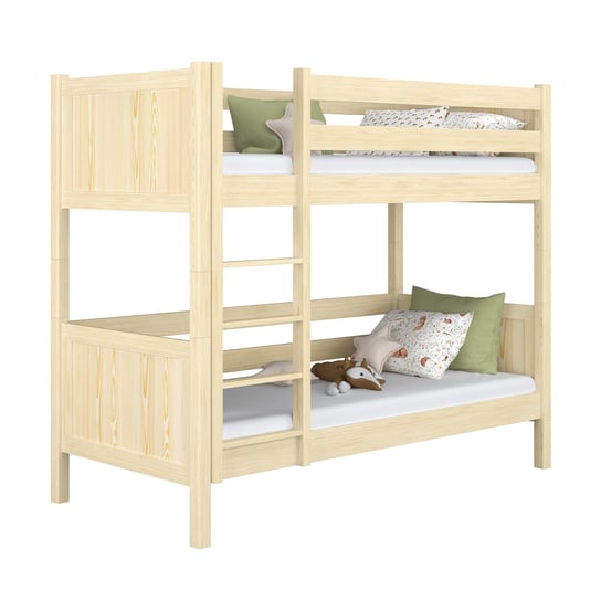 Drewniane łóżko piętrowe N02 sosna bezbarwna 100x180 N-Wood