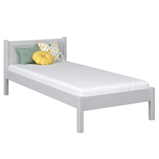Drewniane łóżko pojedyncze N02 popielaty 90x180 N-Wood