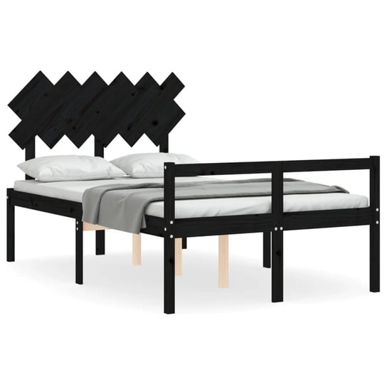 Drewniane łóżko seniora 205,5x125,5x80,5 cm, czarn Inna marka