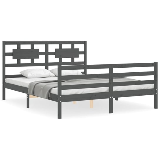 Drewniane łóżko sosnowe 160x200 szare Zakito Europe