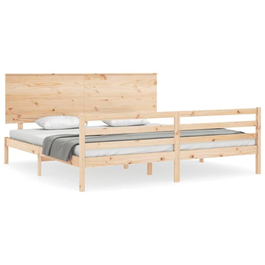 Drewniane łóżko sosnowe 205x185x82.5 cm, kolor nat Inna marka