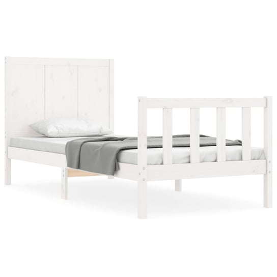 Drewniane łóżko sosnowe, białe, 205,5x105,5x100 cm Inna marka