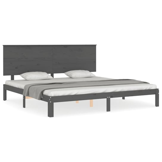 Drewniane łóżko szare 203,5x203,5x82,5cm Inna marka