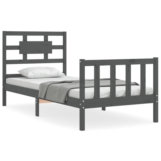 Drewniane łóżko szare 205,5x105,5x100 cm Zakito