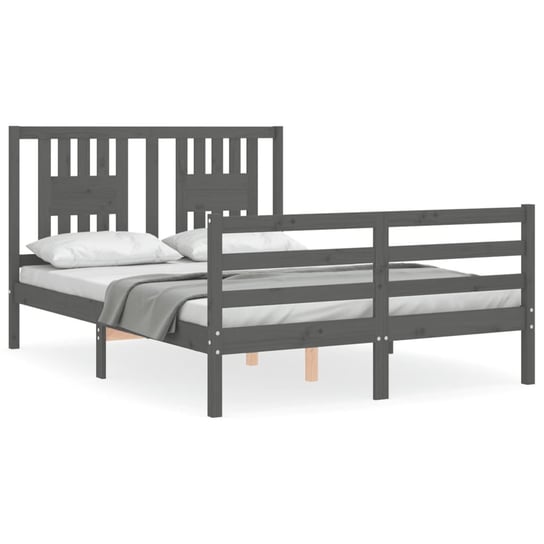Drewniane łóżko, szary, 195,5x140,5x100 cm Inna marka