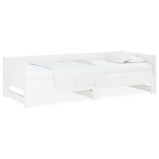 Drewniane łóżko wysuwane, białe, 204x160x57 cm Inna marka