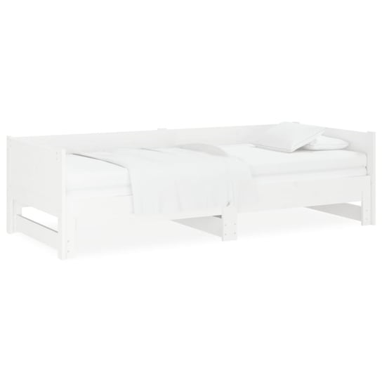 Drewniane łóżko wysuwane, białe, 204x181x57 cm Inna marka