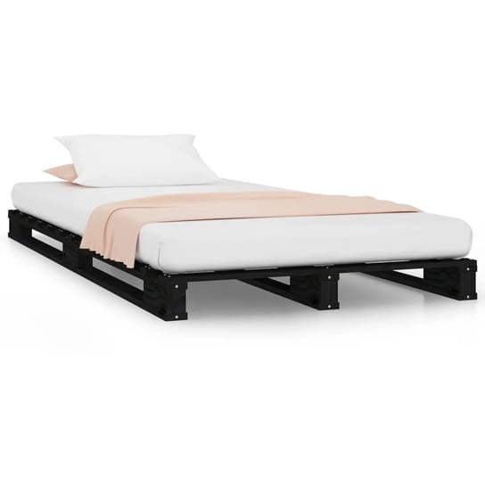 Drewniane łóżko z palet, 200x100x11 cm, czarne Inna marka