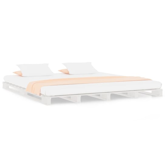 Drewniane łóżko z paletą, 190x120 cm, białe Inna marka