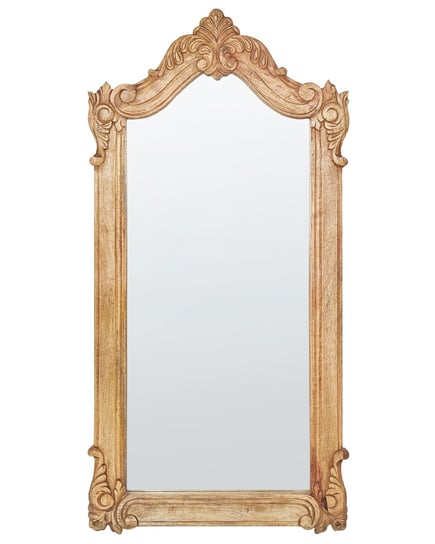 Drewniane lustro ścienne  62 x 123 cm jasne MABLY Beliani