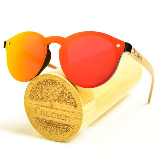 Drewniane okulary przeciwsłoneczne Niwatch Cassiopeia Orange Mirror & Palisander Niwatch
