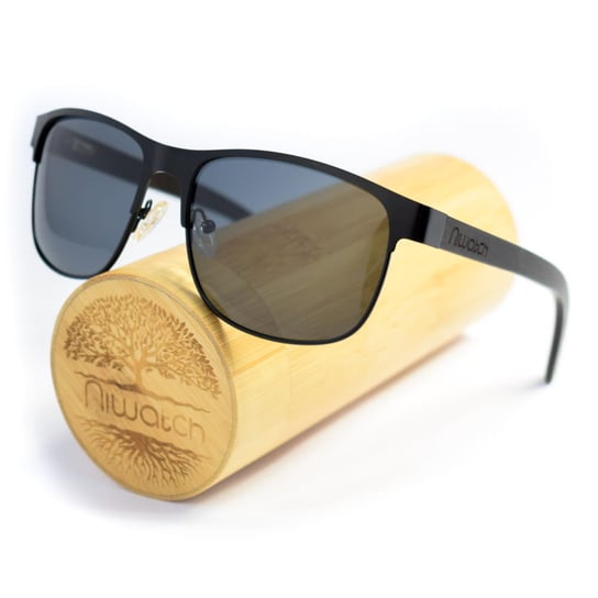 Drewniane okulary przeciwsłoneczne Niwatch Cetus Black Niwatch