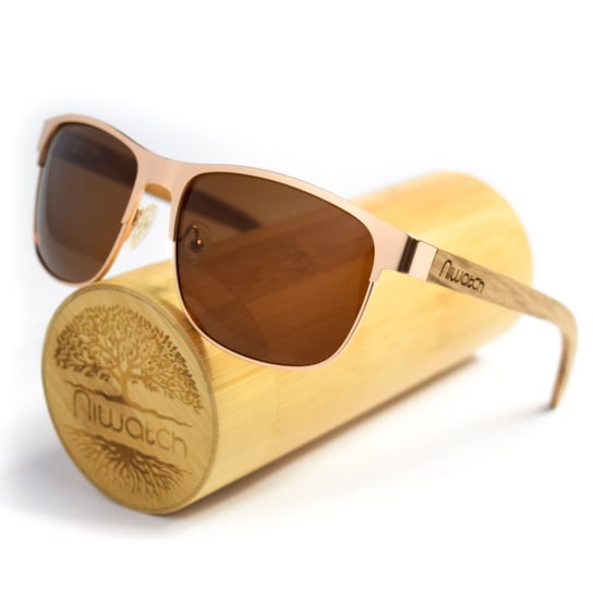 Drewniane okulary przeciwsłoneczne Niwatch Cetus Brown Niwatch
