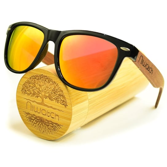 Drewniane okulary przeciwsłoneczne Niwatch Hydrus Orange Niwatch