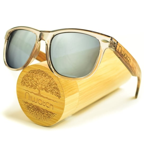 Drewniane okulary przeciwsłoneczne Niwatch Hydrus Silver Niwatch