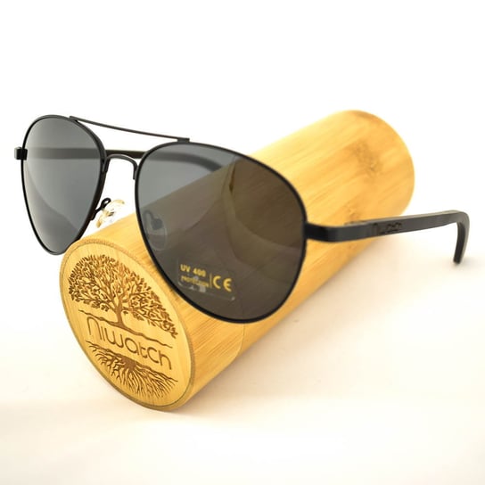 Drewniane okulary przeciwsłoneczne Niwatch Musca Black Niwatch