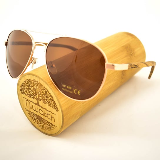 Drewniane okulary przeciwsłoneczne Niwatch Musca Brown Niwatch