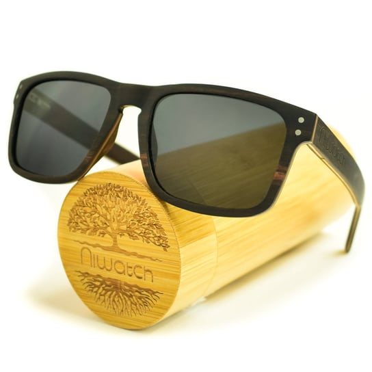 Drewniane okulary przeciwsłoneczne Niwatch Pictor Black Niwatch