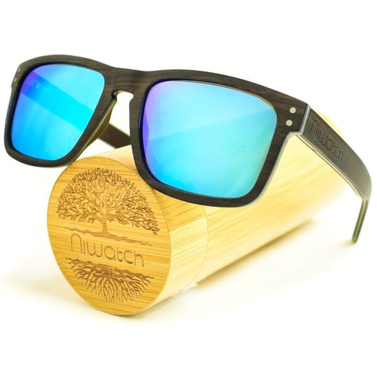 Drewniane okulary przeciwsłoneczne Niwatch Pictor Blue Niwatch