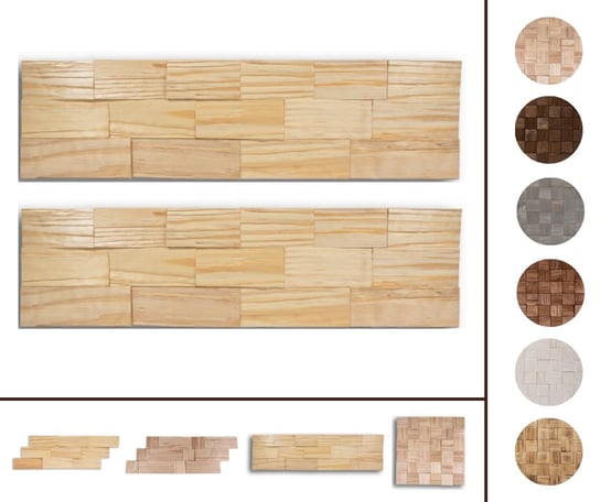 Drewniane panele dekoracyjne na ścianę /2szt/ PSDC – Naturalne / Wamar-Sosenka Wamar-Sosenka