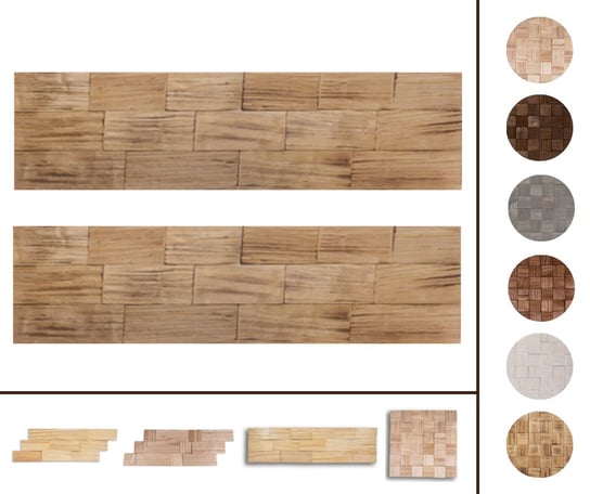Drewniane panele dekoracyjne na ścianę /2szt/ PSDC – Opalane / Wamar-Sosenka Wamar-Sosenka