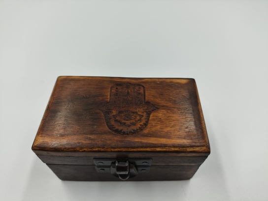 Drewniane Pudełko 9x5x4 cm Hamsa ANCIENT WISDOM