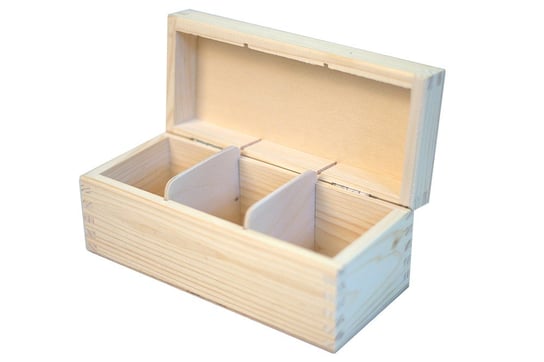 Drewniane pudełko na herbatę 3 przegrody herbaciarka skrzynkizdrewna