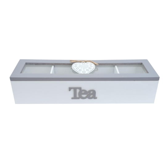 Drewniane pudełko na herbatę z przegródkami Tiboks Duwen