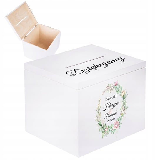 Drewniane Pudełko Na Koperty Białe Ślub Róża Y2 Inna marka