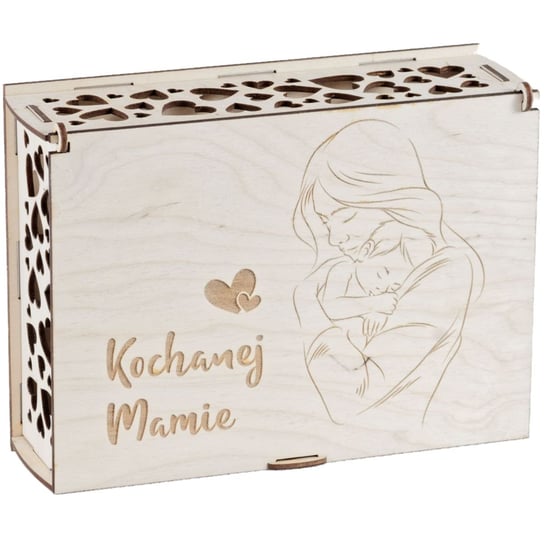 Drewniane pudełko na prezent na Dzień Mamy Manufaktura Graweru