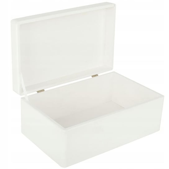 Drewniane pudełko skrzynka z wiekiem, 30x20x14 cm, białe, do decoupage dokumentów zabawek narzędzi Creative Deco