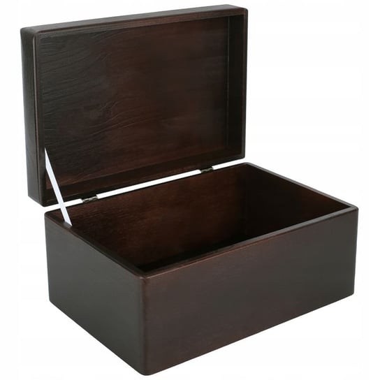 Drewniane pudełko skrzynka z wiekiem, 30x20x14 cm, brązowe, do decoupage dokumentów zabawek narzędzi Creative Deco
