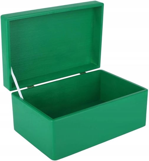 Drewniane pudełko skrzynka z wiekiem, 30x20x14 cm, zielone, do decoupage dokumentów zabawek narzędzi Creative Deco