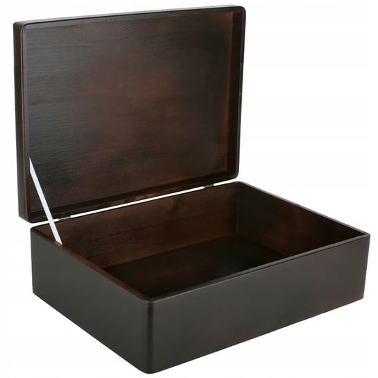 Drewniane pudełko skrzynka z wiekiem, 40x30x14 cm, brązowe, do decoupage dokumentów zabawek narzędzi Creative Deco