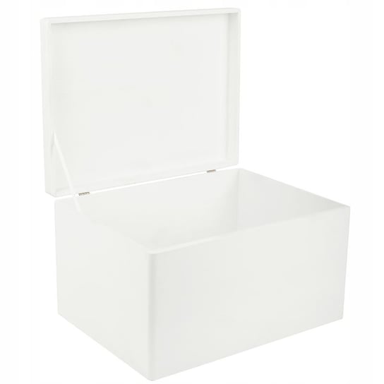 Drewniane pudełko skrzynka z wiekiem, 40x30x24 cm, białe, do decoupage dokumentów zabawek narzędzi Creative Deco