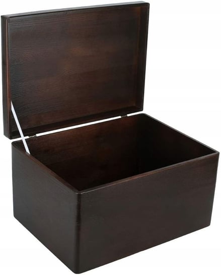 Drewniane pudełko skrzynka z wiekiem, 40x30x24 cm, brązowe, do decoupage dokumentów zabawek narzędzi Creative Deco