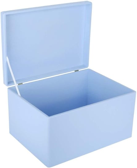 Drewniane pudełko skrzynka z wiekiem, 40x30x24 cm, niebieskie, do decoupage dokumentów zabawek narzędzi Creative Deco